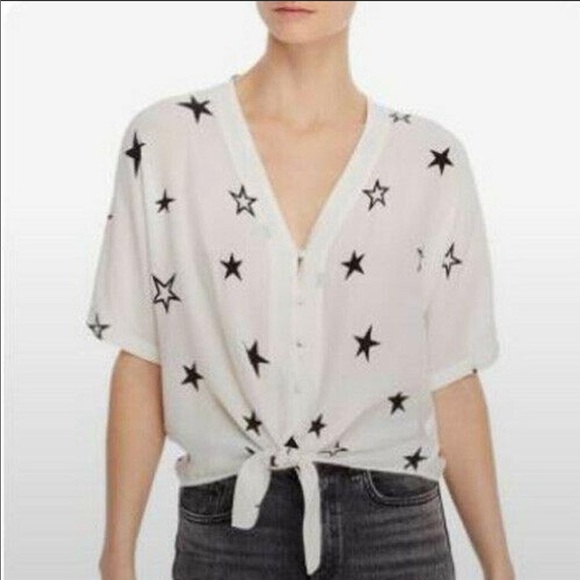 ❤️ Rails Thea Stellar Top White Button Tie Front Size XS NWT